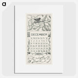 Calendar December with Winter Koninkje - Theo Van Hoytema Poster.