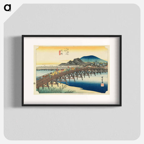 アートポスター-Okazaki--Yahagi Bridge
 - 歌川 広重 Poster.