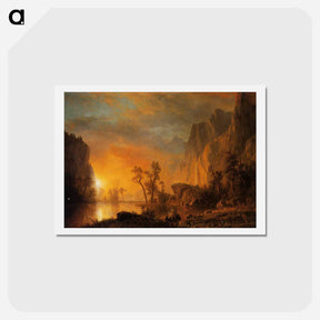 アートポストカード-Sunset in the Rockies - アルバート ビアスタット Postcard.