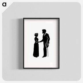 アートポスター-Michael's Crag Illustration: Handshake Silhouette
 - 大英図書館 Poster.
