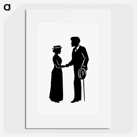 アートポスター-Michael's Crag Illustration: Handshake Silhouette
 - 大英図書館 Poster.
