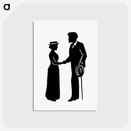 アートポストカード-Michael's Crag Illustration: Handshake Silhouette
 - 大英図書館 Postcard.