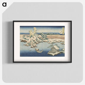 アートポスター-Snow on the Sumida River - 葛飾 北斎 Poster.