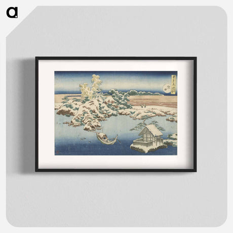 アートポスター-Snow on the Sumida River - 葛飾 北斎 Poster.
