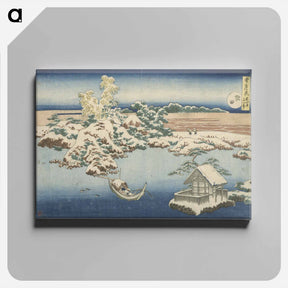 アートパネル-Snow on the Sumida River - 葛飾 北斎 Canvas.