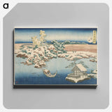 Snow on the Sumida River - 葛飾 北斎 Canvas.