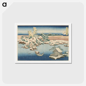 アートポストカード-Snow on the Sumida River - 葛飾 北斎 Postcard.