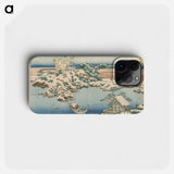 Snow on the Sumida River - Katsushika Hokusai Phone Case.