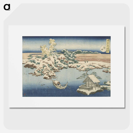 アートポスター-Snow on the Sumida River - 葛飾 北斎 Poster.