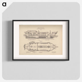 アートポスター-H.M.S. Beagle: Middle Section fore and aft, Upper Deck
 - 国立医学図書館 Poster.