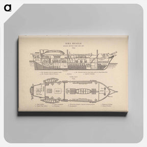 アートパネル-H.M.S. Beagle: Middle Section fore and aft, Upper Deck
 - 国立医学図書館 Canvas.