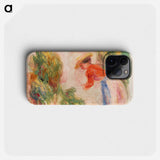 Woman Gathering Flowers - Pierre Auguste Renoir Phone Case.