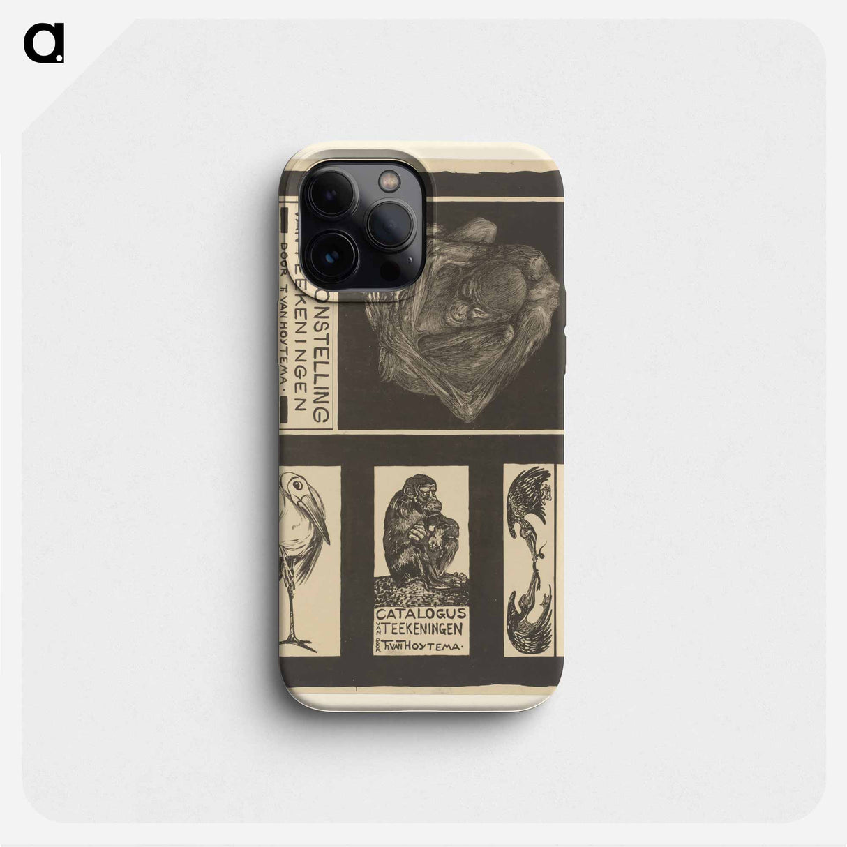 Vier voorstellingen met apen en vogels by Theo van Hoytema - Theo van Hoytema Phone Case.