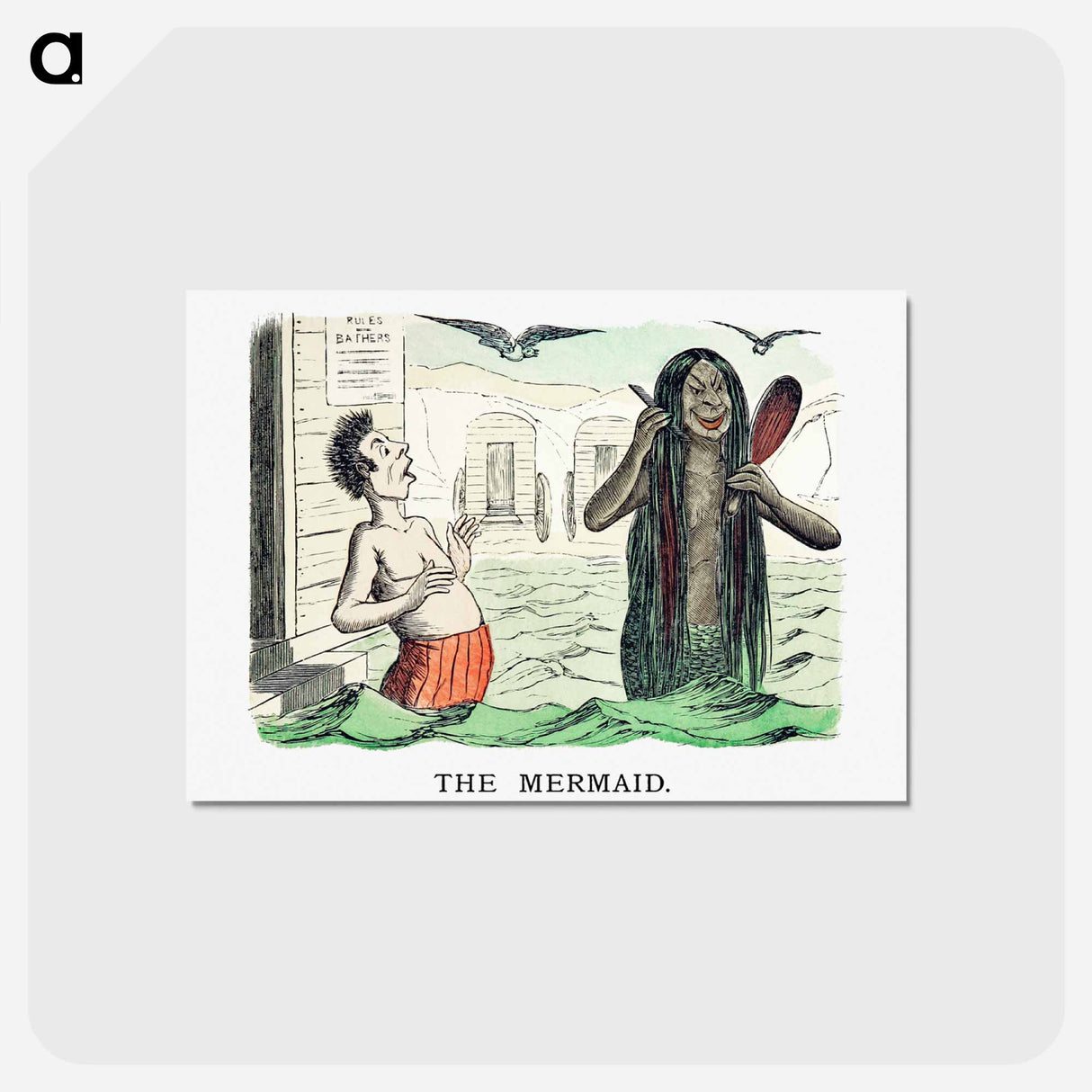 アートポストカード-Mermaid from Un-Natural History Not Taught In Bored Schools
 - 大英図書館 Postcard.