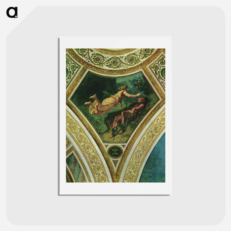 アートポストカード-Hesiod and the Muse - ウジェーヌ ドラクロワ Postcard.