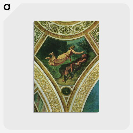 アートポストカード-Hesiod and the Muse - ウジェーヌ ドラクロワ Postcard.