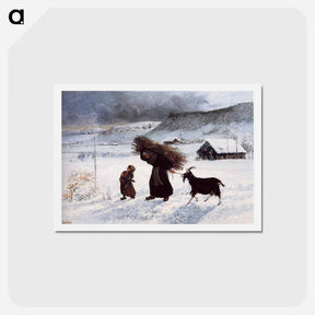 アートポストカード-Poor Woman of the Village - ギュスターヴ クールベ Postcard.