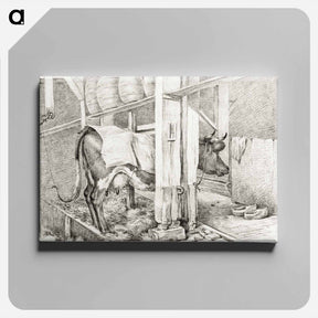アートパネル-Standing cow with a blanket - ジャン ベルナール Canvas.