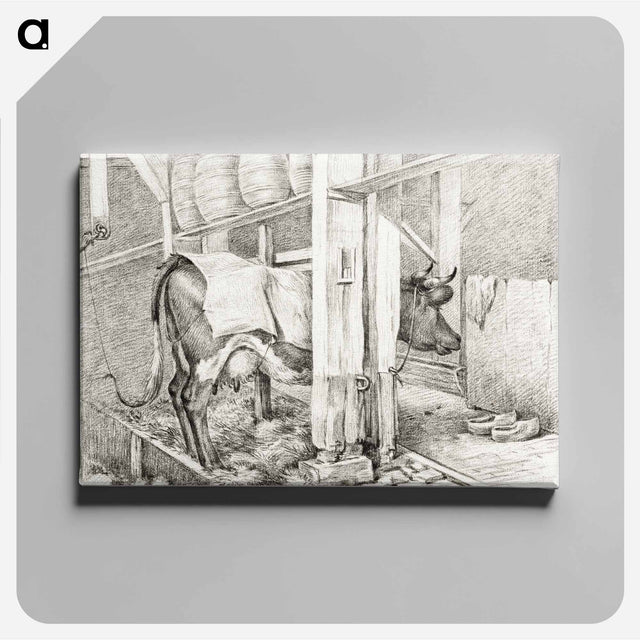 アートパネル-Standing cow with a blanket - ジャン ベルナール Canvas.