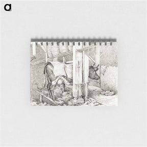 アートメモ帳-Standing cow with a blanket - ジャン ベルナール Memo.