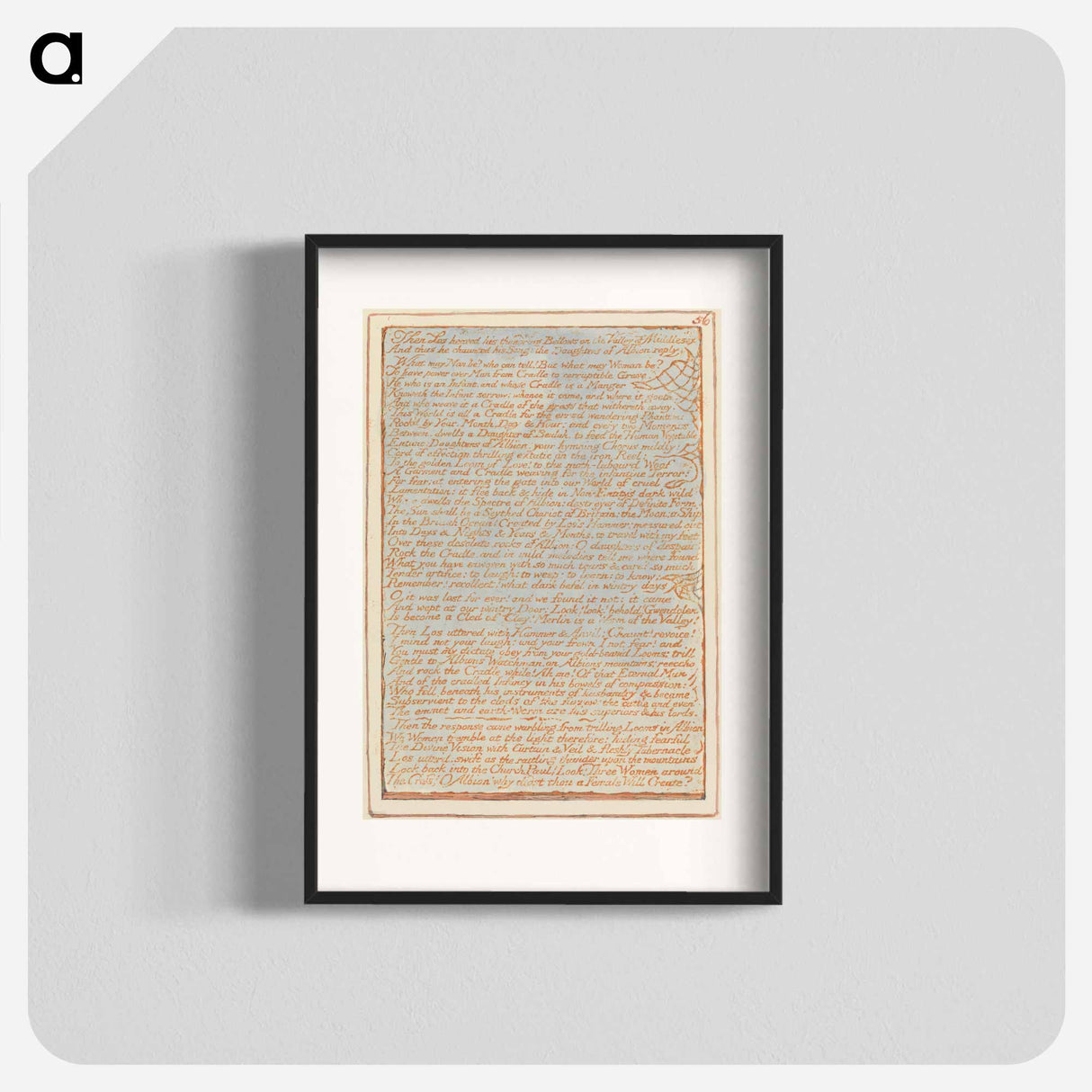 Jerusalem, Plate 56, "Then Los heaved...." - ウィリアム ブレイク Poster.