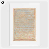 Jerusalem, Plate 56, "Then Los heaved...." - ウィリアム ブレイク Poster.