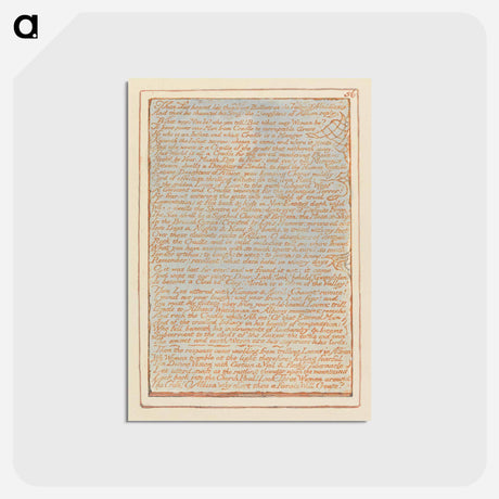 アートポストカード-Jerusalem, Plate 56, "Then Los heaved...." - ウィリアム ブレイク Postcard.