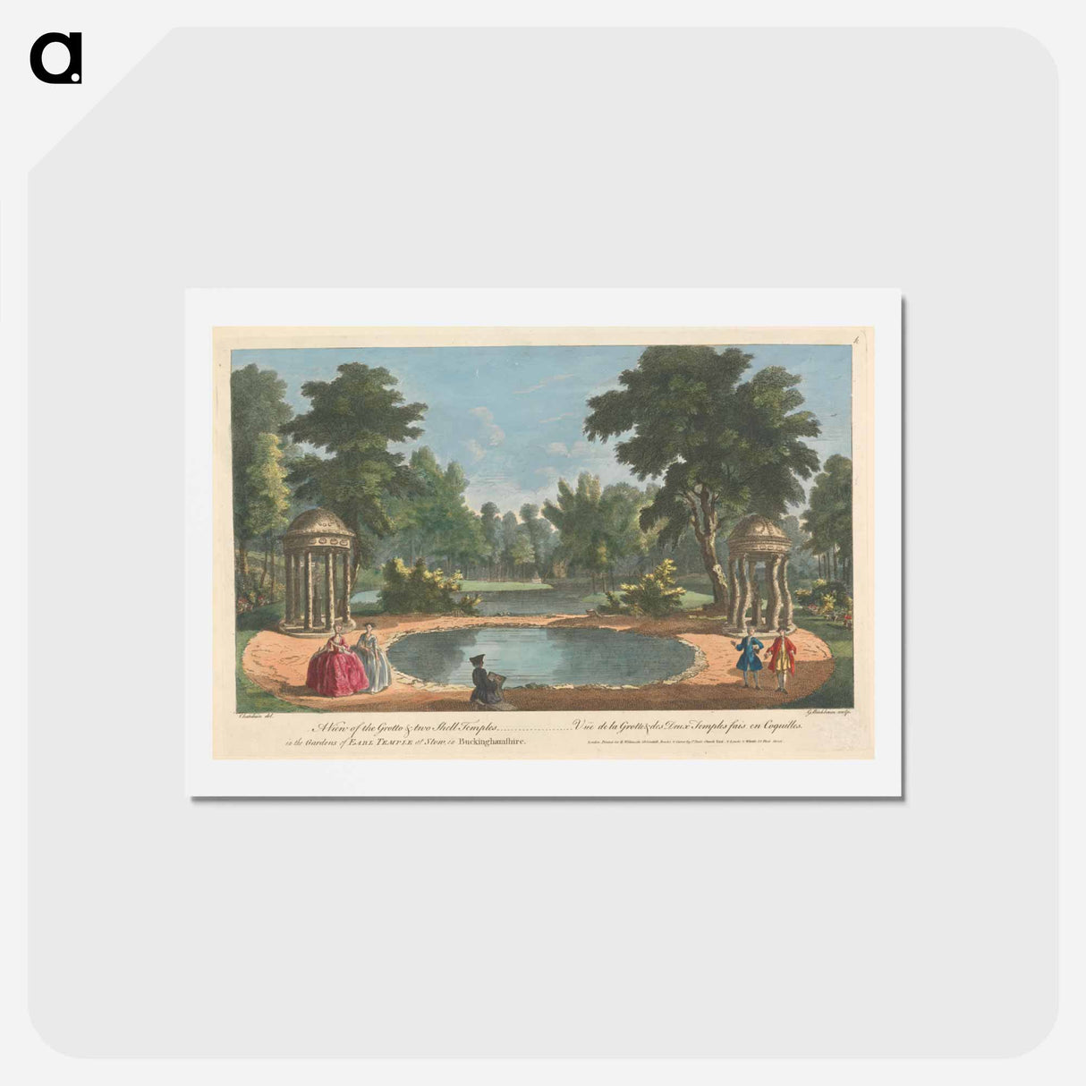 アートポストカード-A View of the Grotto & Two Shell Temples in the Gardens of Earl Temple at Stow, in Buckinghamshire
 - イェール大学アートギャラリー Postcard.