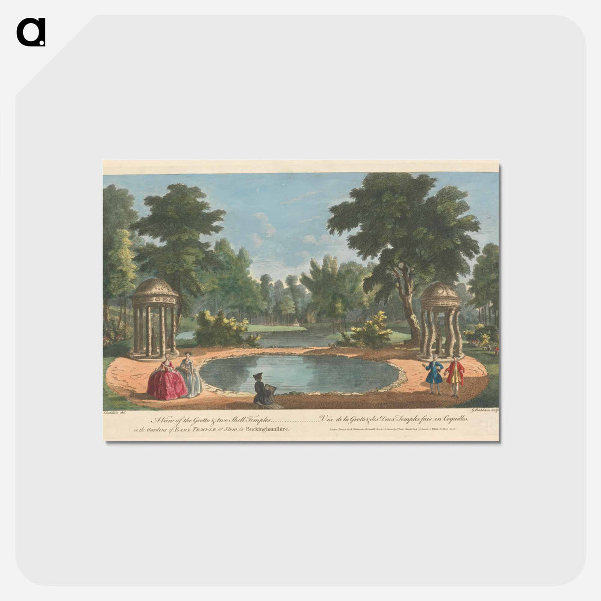 アートポストカード-A View of the Grotto & Two Shell Temples in the Gardens of Earl Temple at Stow, in Buckinghamshire
 - イェール大学アートギャラリー Postcard.