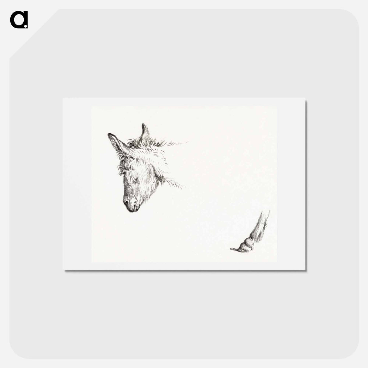 アートポストカード-Head and paw of an ass - ジャン ベルナール Postcard.