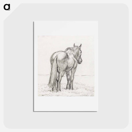 アートポストカード-Standing horse - ジャン ベルナール Postcard.