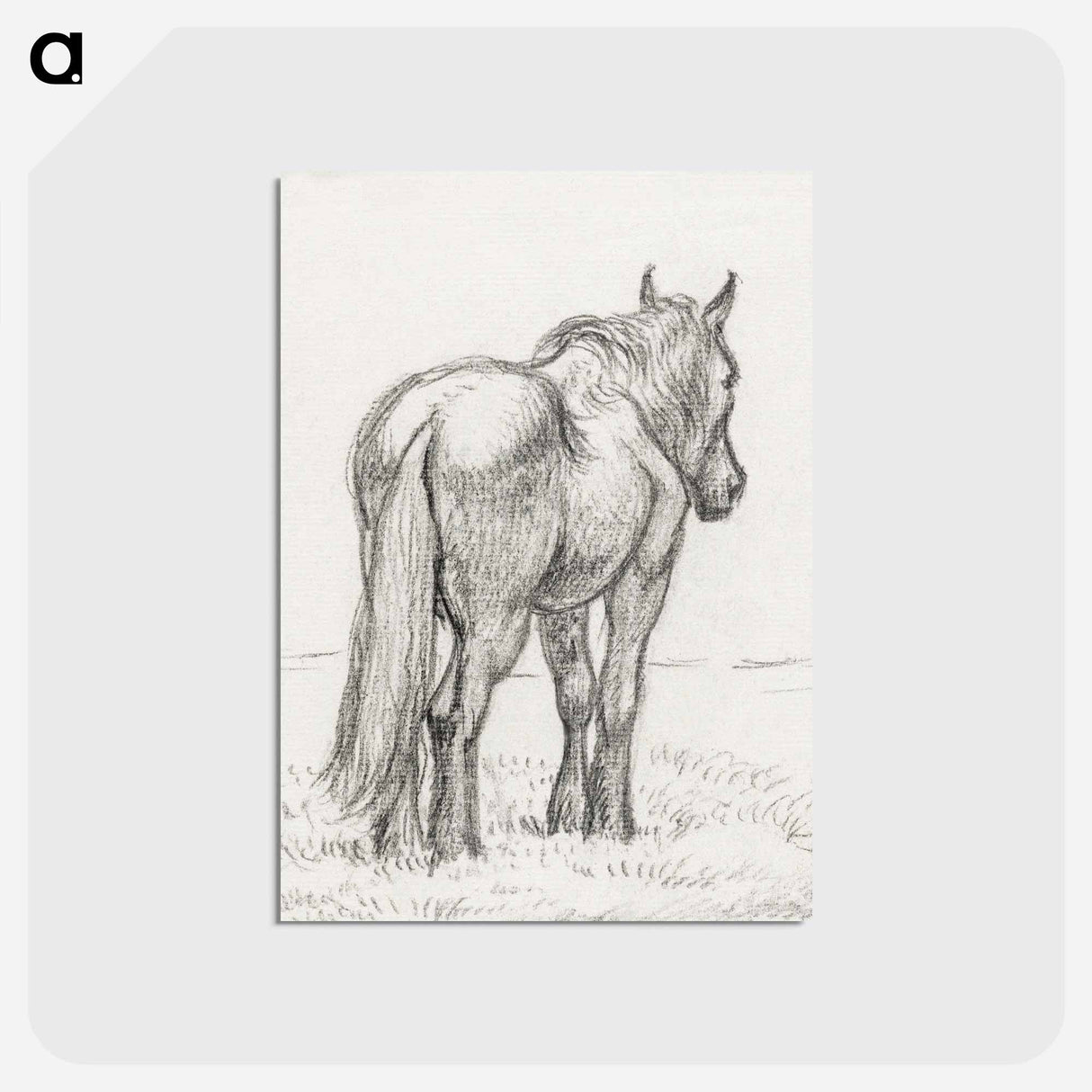 アートポストカード-Standing horse - ジャン ベルナール Postcard.