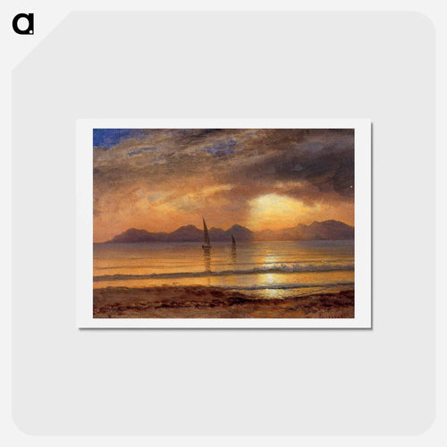 山中の湖の夕暮れ - アルバート ビアスタット Postcard.