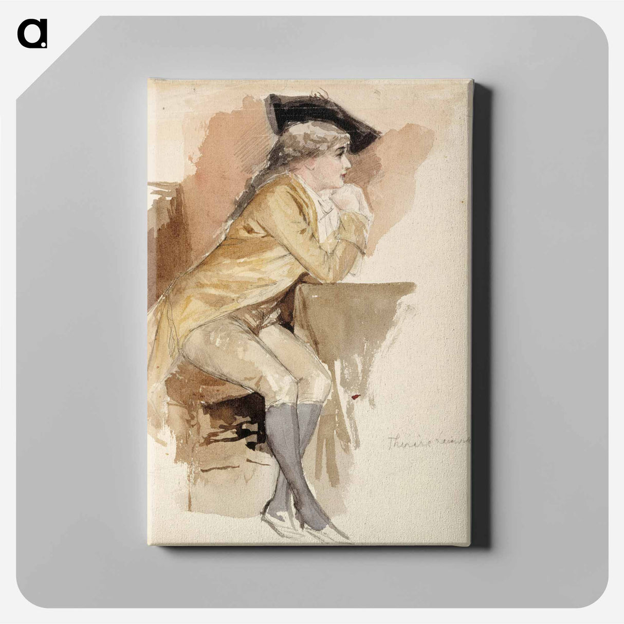 Thérèse lainville dressed as in the 18th century - アルバート エーデルフェルト Canvas.