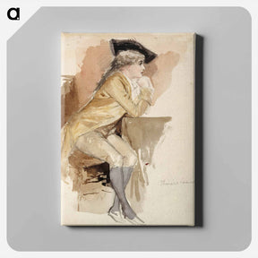 アートパネル-Thérèse lainville dressed as in the 18th century - アルバート エーデルフェルト Canvas.