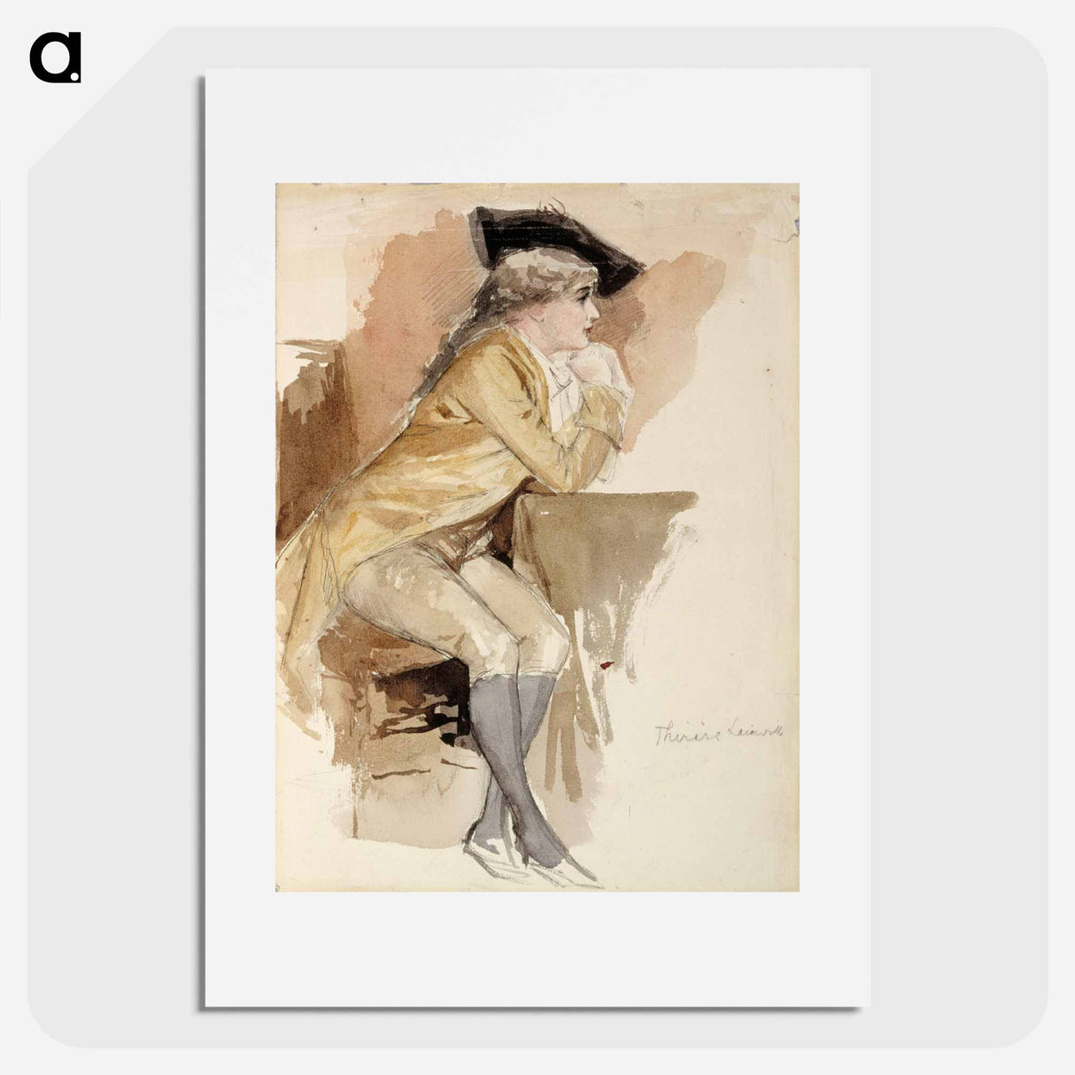 Thérèse lainville dressed as in the 18th century - アルバート エーデルフェルト Poster.