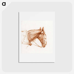 アートポストカード-Head of a horse with blinkers - ジャン ベルナール Postcard.