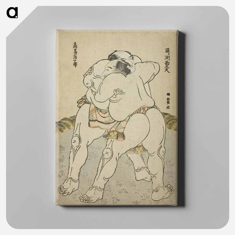アートパネル-Hokusai's sumo wrestler - 葛飾 北斎 Canvas.