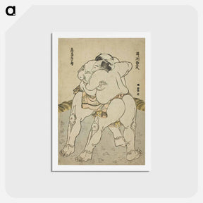アートポストカード-Hokusai's sumo wrestler - 葛飾 北斎 Postcard.
