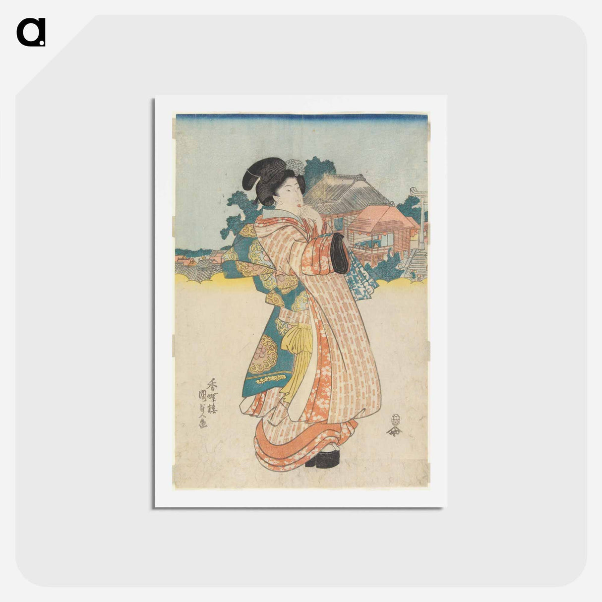 アートポストカード-Left Panel of a Triptych
 - 歌川 国貞 Postcard.
