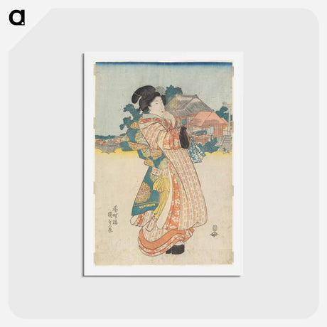 アートポストカード-Left Panel of a Triptych
 - 歌川 国貞 Postcard.