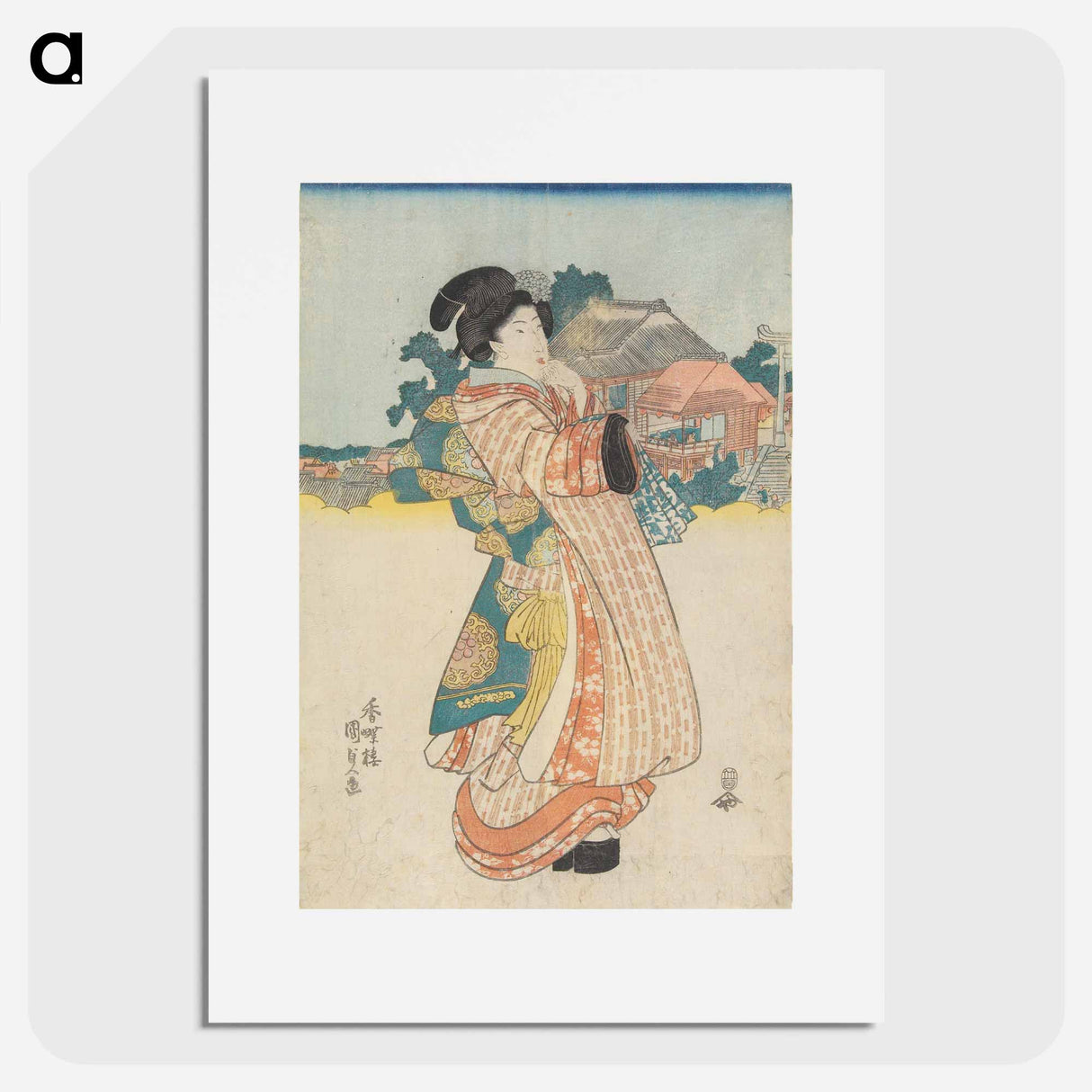 アートポスター-Left Panel of a Triptych
 - 歌川 国貞 Poster.