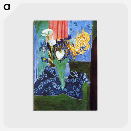 アートポストカード-Calla Lilies, Irises and Mimosas - アンリ マティス Postcard.