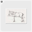 アートポストカード-Standing harnessed horse - ジャン ベルナール Postcard.