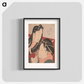 アートポスター-Squeaking a Ground Cherry - 葛飾 北斎 Poster.