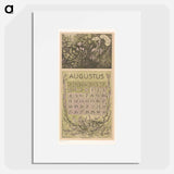Kalenderblad augustus met planten - テオ ヴァン ホイテマ Poster.