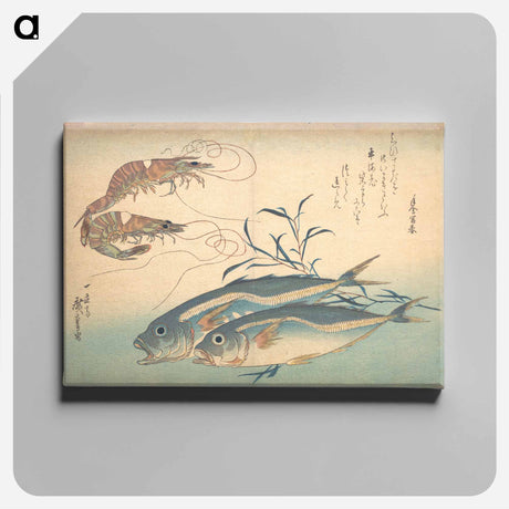 アートパネル-Aji Fish and Kuruma-ebi, from the series Uozukushi (Every Variety of Fish)
 - 歌川 広重 Canvas.
