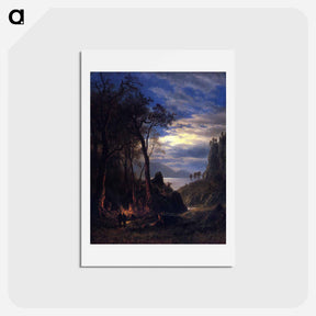 アートポストカード-The Campfire - アルバート ビアスタット Postcard.