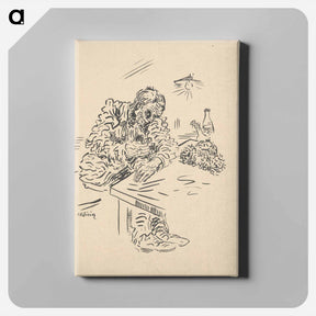 アートパネル-Drinking man at a table - アーノルド ピーター ワイズ クビンチャン Canvas.