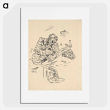 Drinking man at a table - アーノルド ピーター ワイズ クビンチャン Poster.